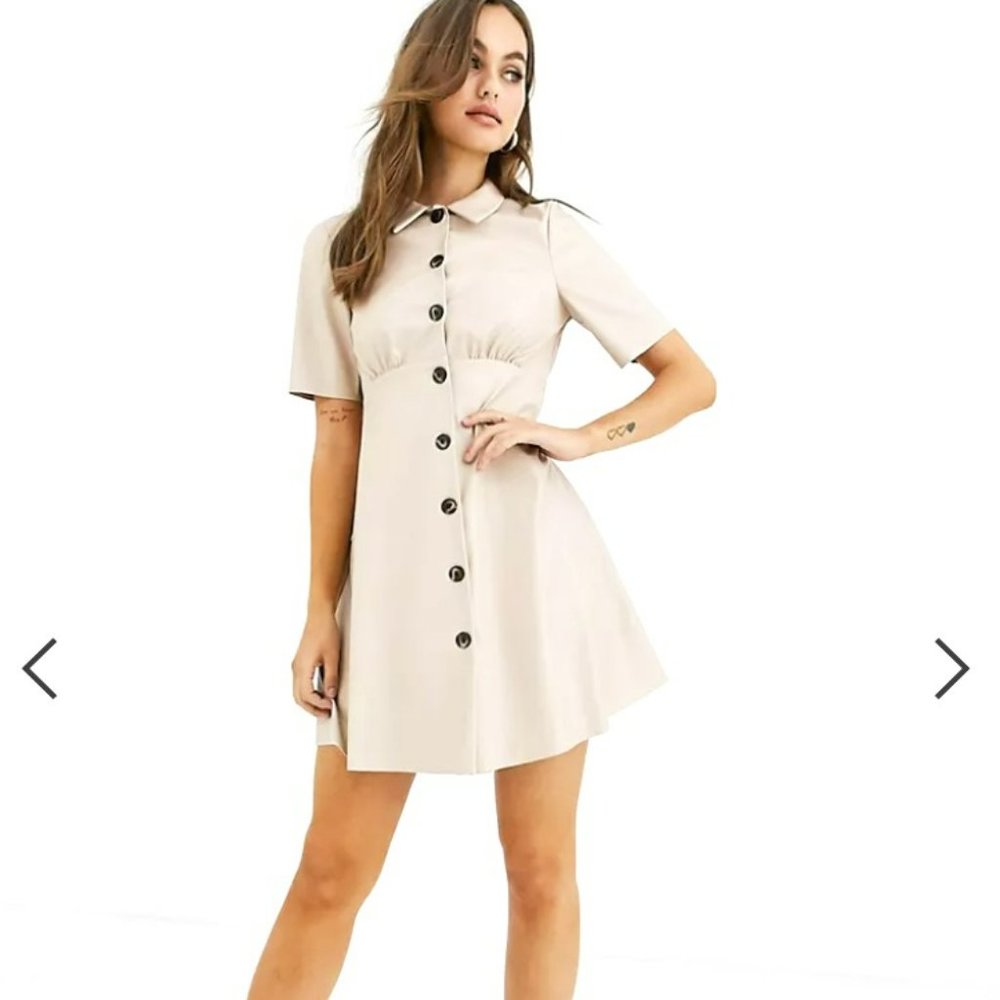 ASOS Faux Leather Tan Dress NWT Size US14